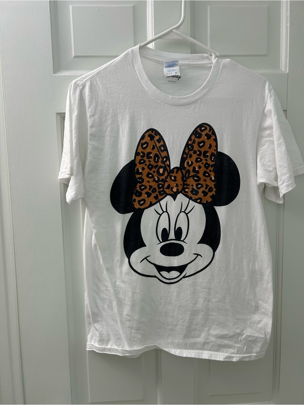 Minnie Mouse Leopard Bow White Unisex Graphic Tee